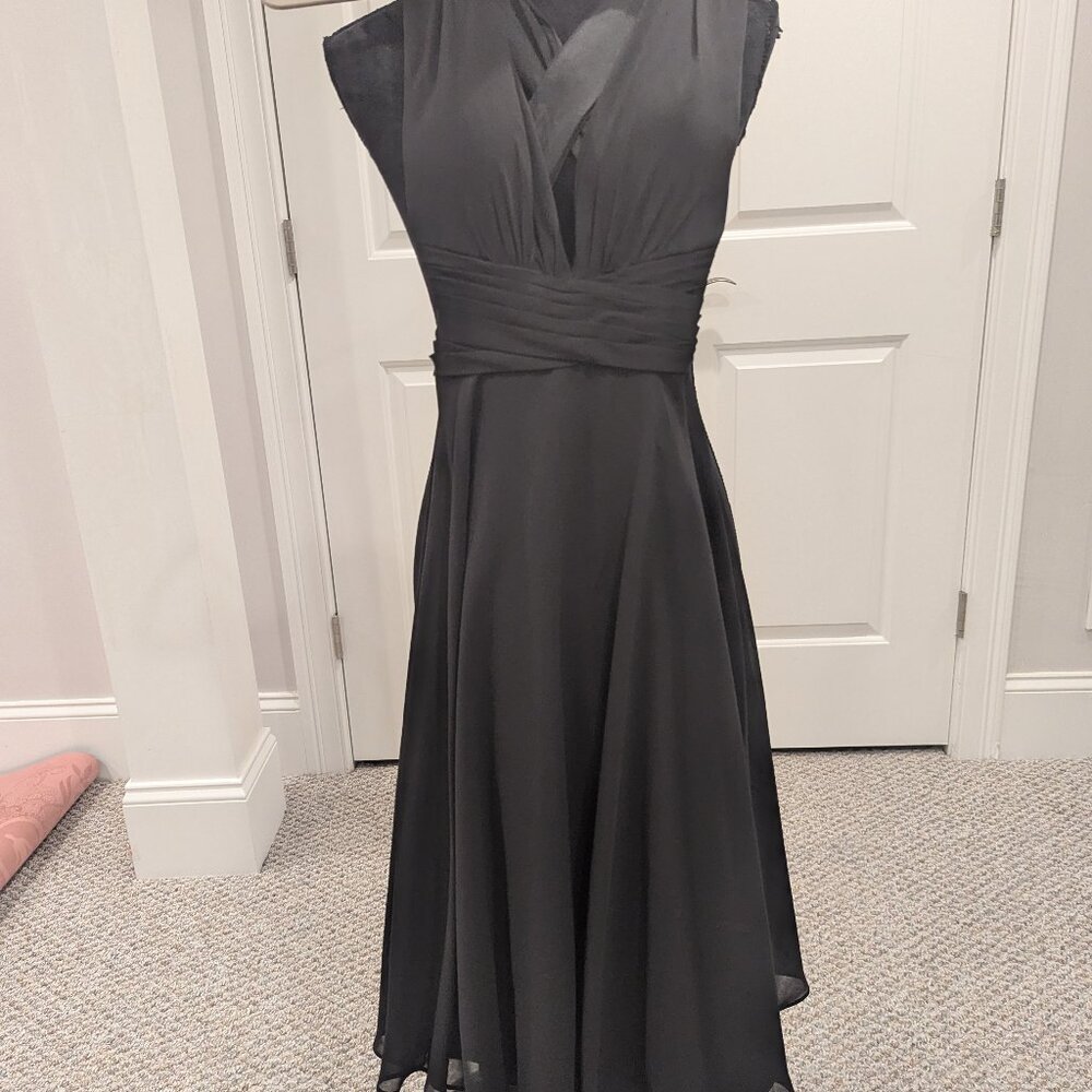 Brand New Chiffon Cocktail Black Dress US 2